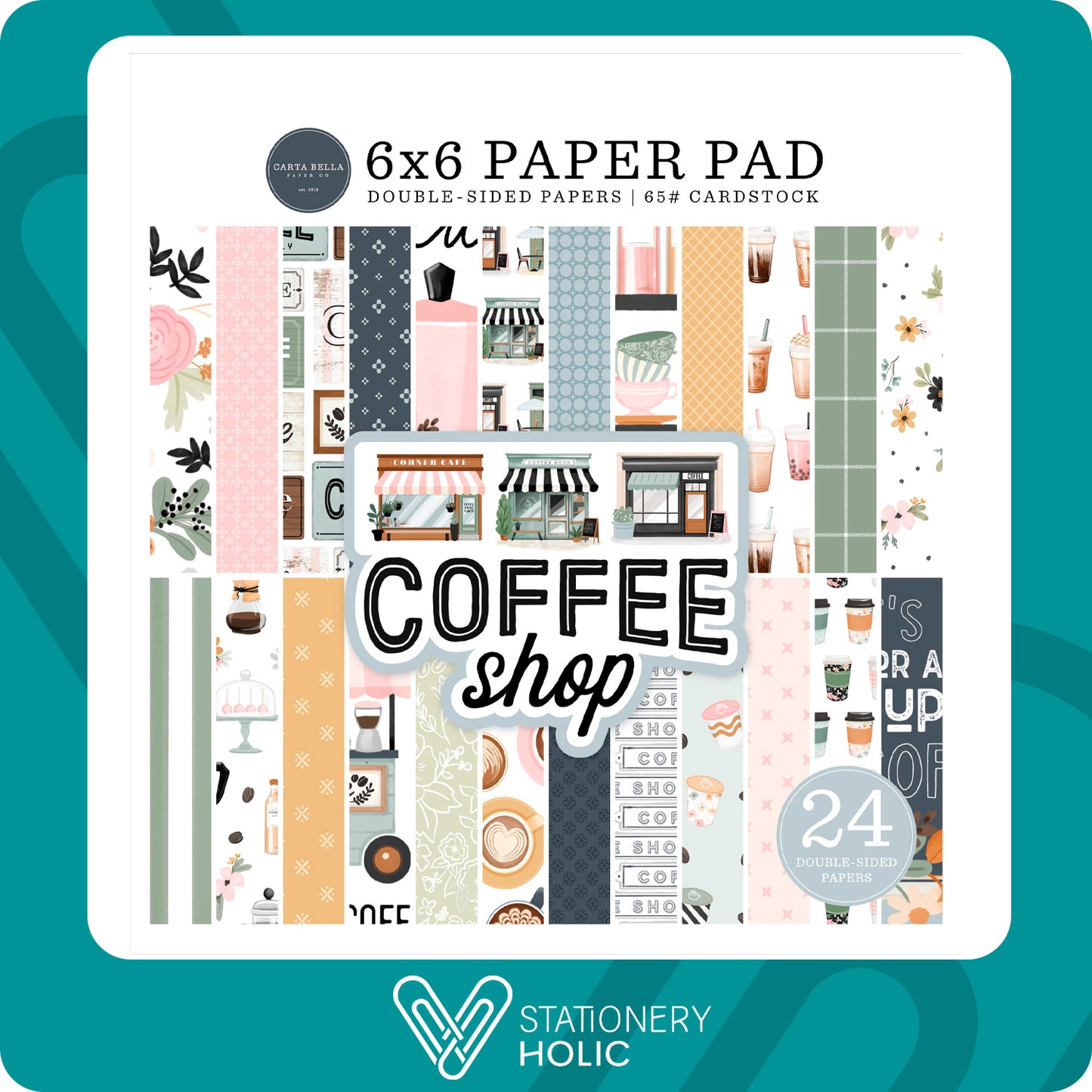 Echo Park - Bloc Papel 6 x 6 - Coffee Shop