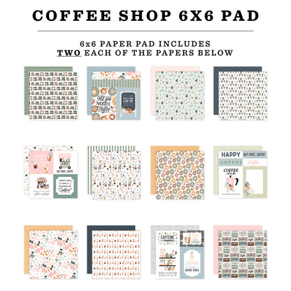 Echo Park - Bloc Papel 6 x 6 - Coffee Shop