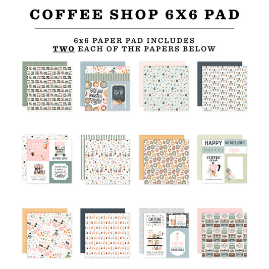 Echo Park - Bloc Papel 6 x 6 - Coffee Shop