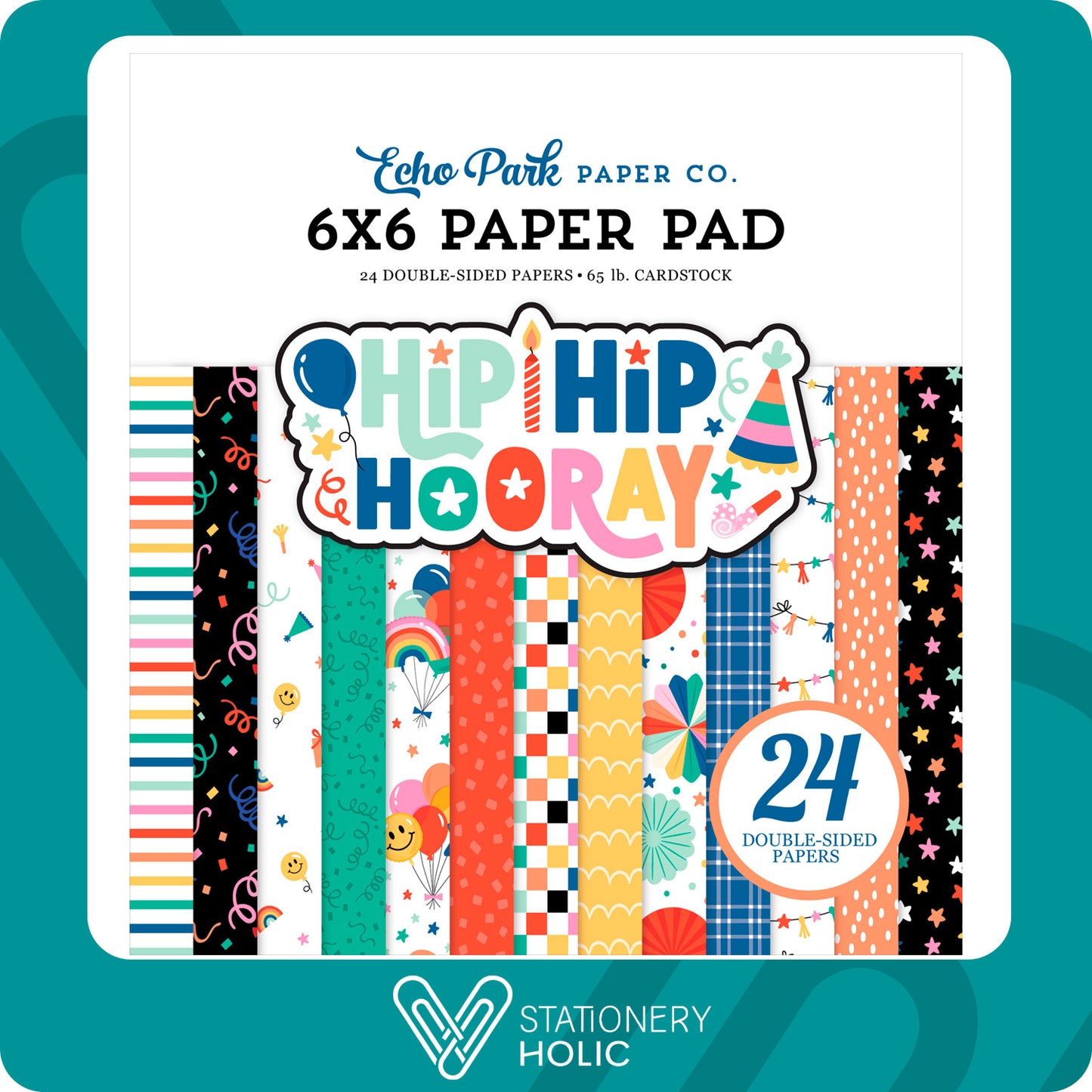 Echo Park - Bloc Papel 6 x 6 - Hip Hip Hooray
