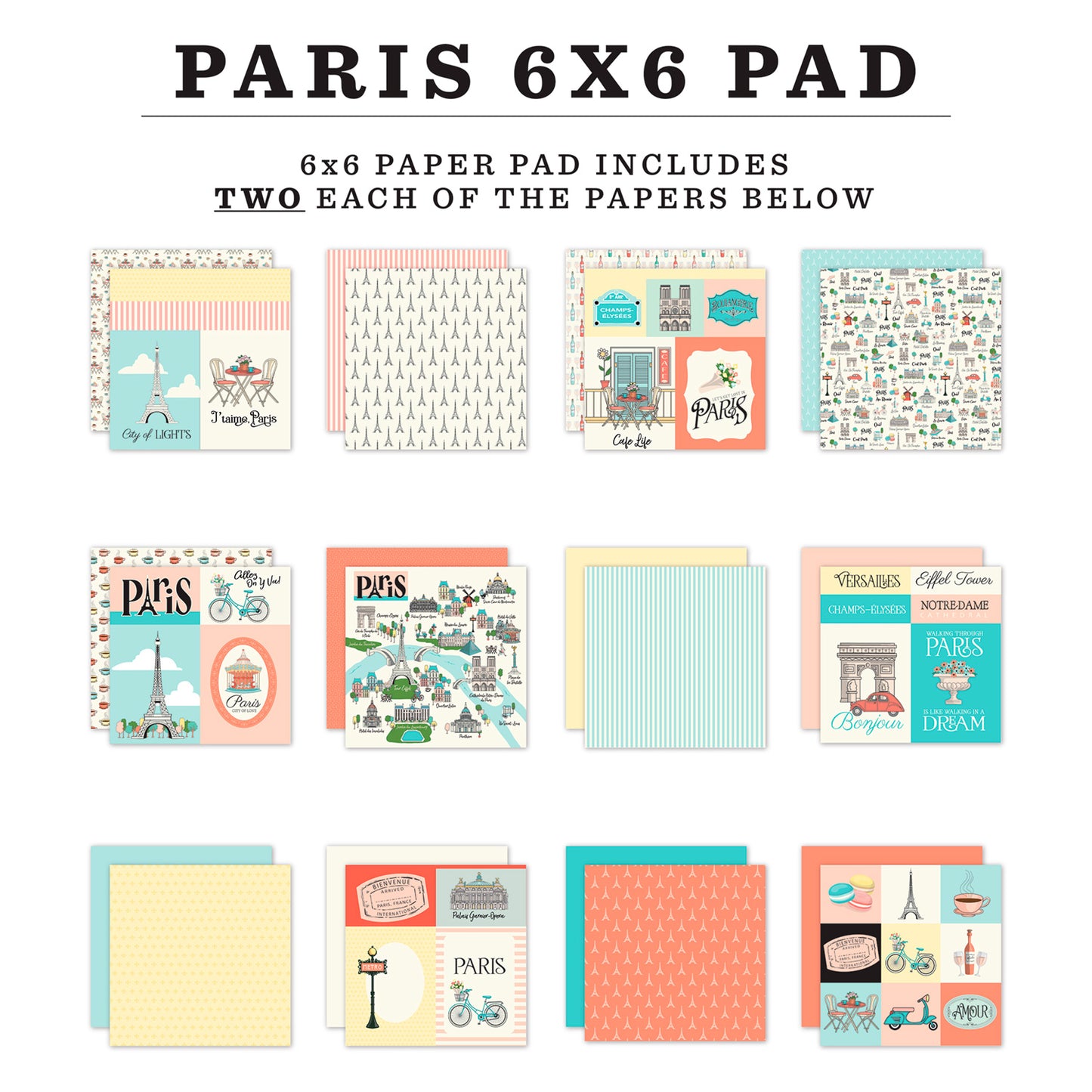 Echo Park - Bloc Papel 6 x 6 - Paris