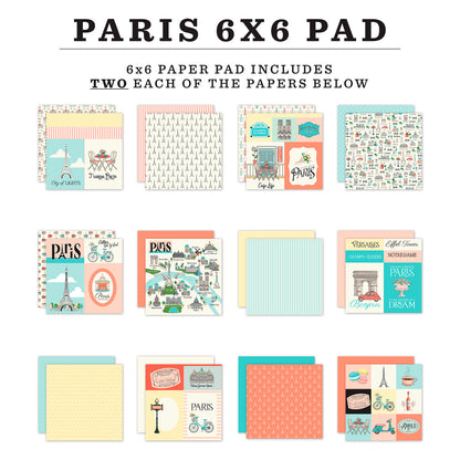 Echo Park - Bloc Papel 6 x 6 - Paris