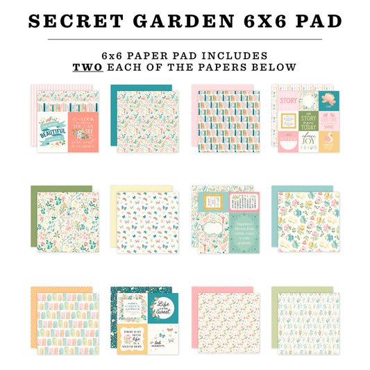 Echo Park - Bloc Papel 6 x 6 - Secret Garden