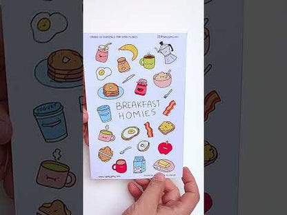 Gaby Art - Hoja Stickers 5.5 x 8.5" - Breakfast Homies