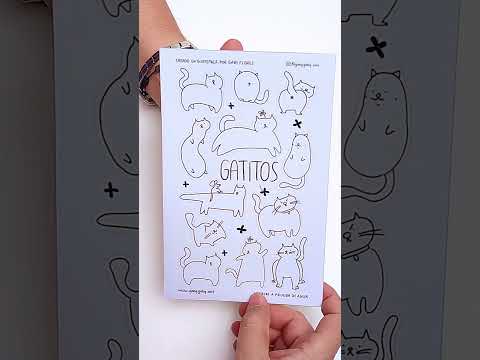 Gaby Art - Hoja Stickers 5.5 x 8.5" - Gatitos