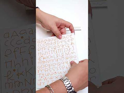 Doodlebug Design - Rub-ons Alpha Large - All Mixed Up Tangerine