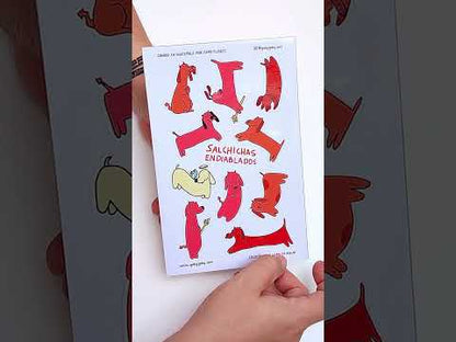 Gaby Art - Hoja Stickers 5.5 x 8.5" - Salchichas Endiablados