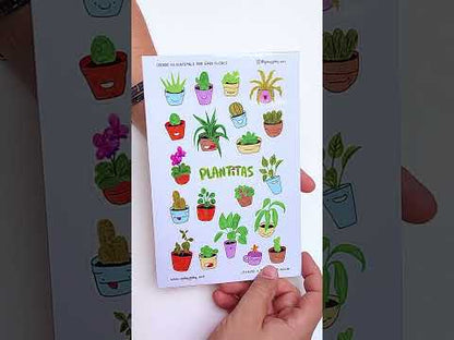 Gaby Art - Hoja Stickers 5.5 x 8.5" - Plantitas