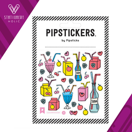 Pipsticks - Stickers 4x4" - One Drink, Two Straws