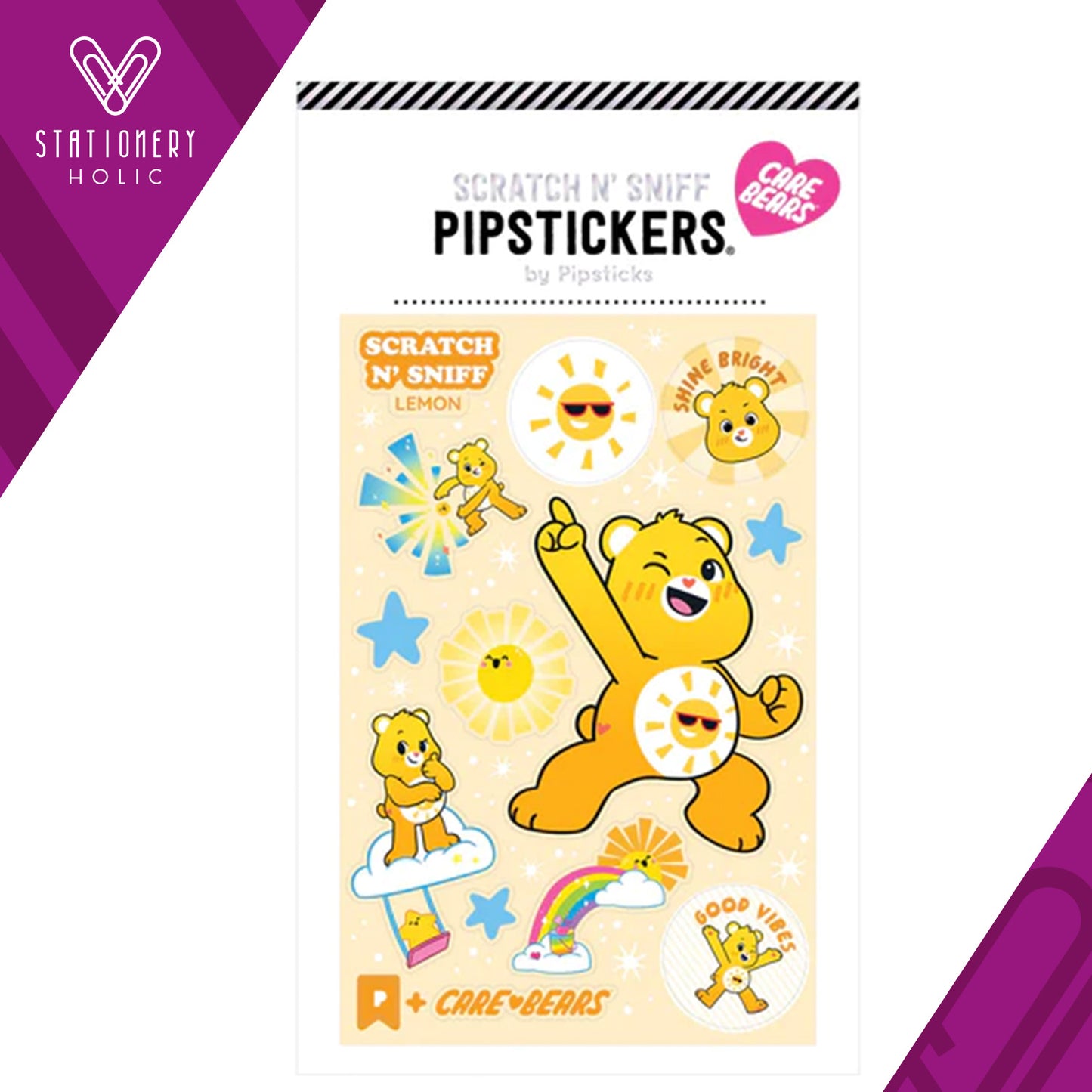 Pipsticks Care Bears - Stickers - Scratch 'n Sniff Funshine Bear