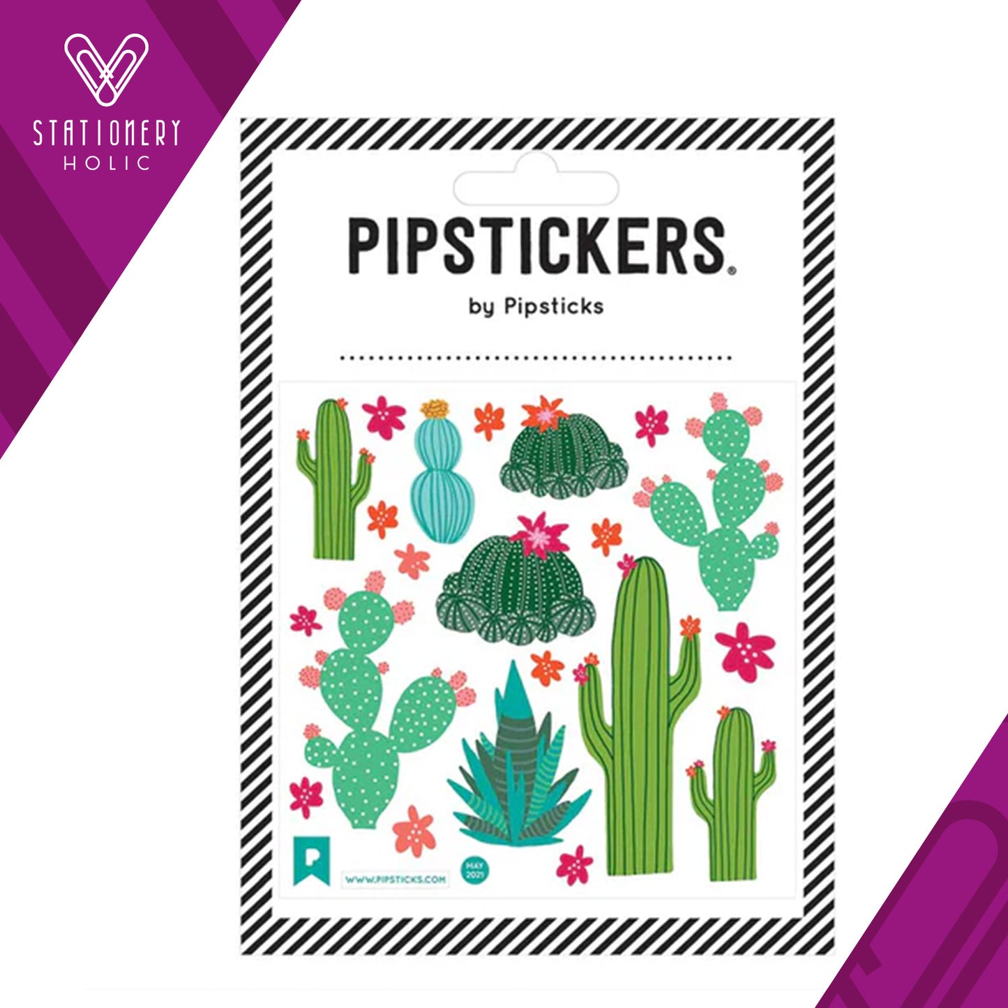 Pipsticks - Stickers 4x4" Fuzzy - Succulents