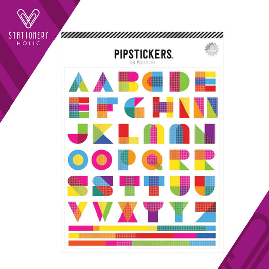 Pipsticks - Stickers (5 hojas) - Geometric Color Mix Big Alphabet